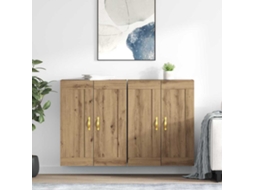 Vidaxl Estante De Parede 2 Pcs Carvalho Artesanal 69,5 X 34 X 90 Cm