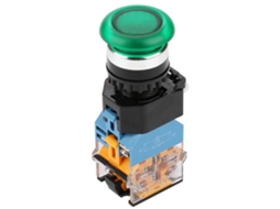 Interruptor De Botão Com Luz De 22mm Cabeça Cogumelo Verde