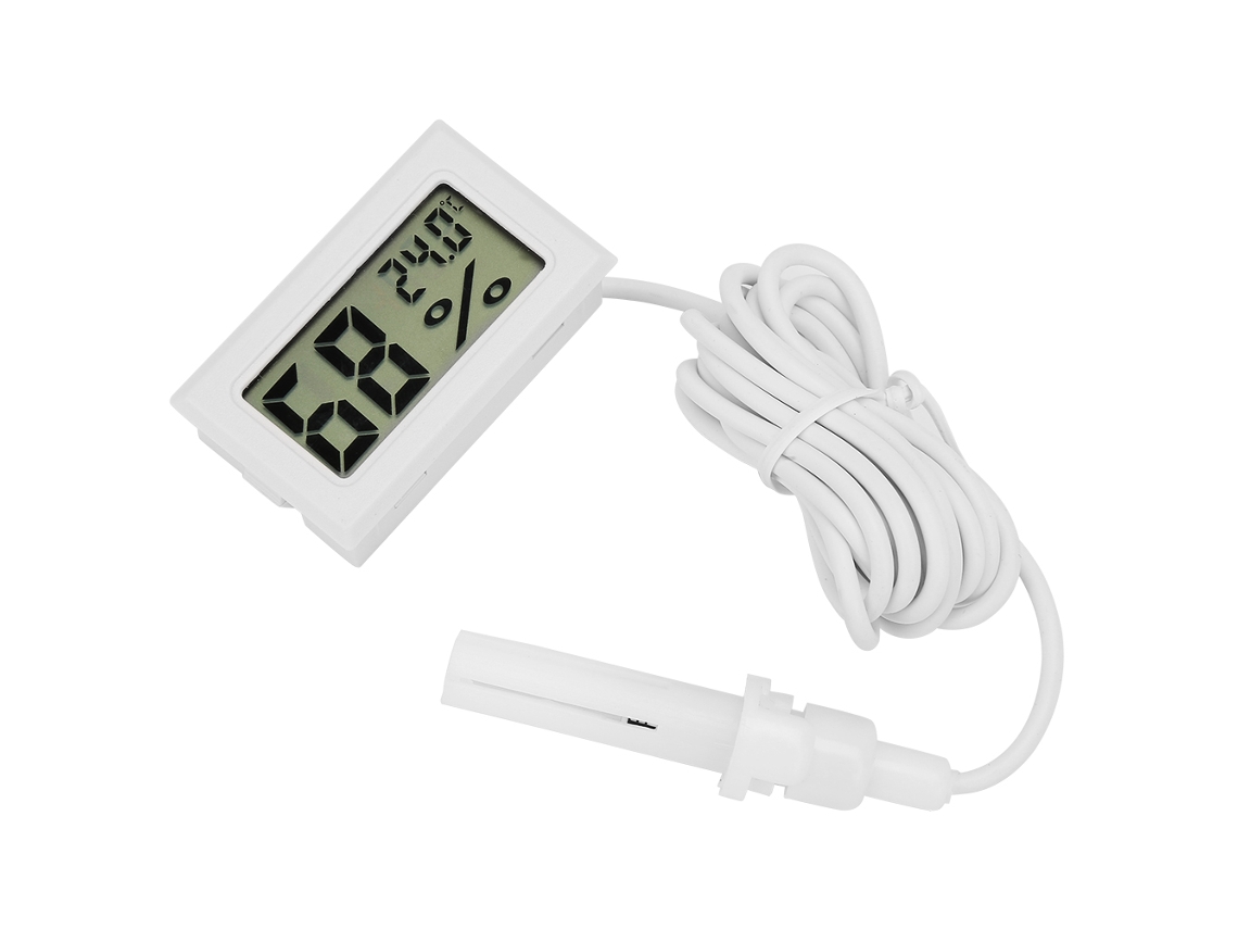 Termômetro Digital Umidade Com Sonda 1.5m Branco