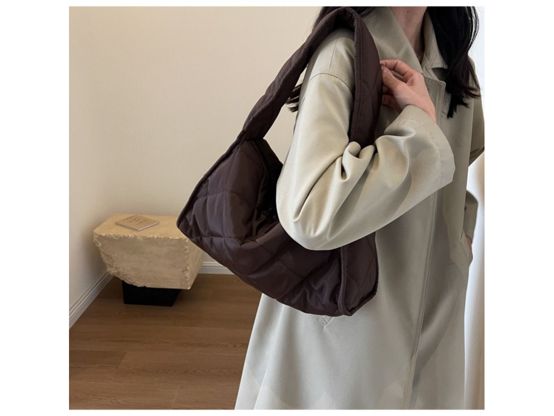 Bolsas de ombro AQUAFORGE, acolchoadas, estampa xadrez, grande