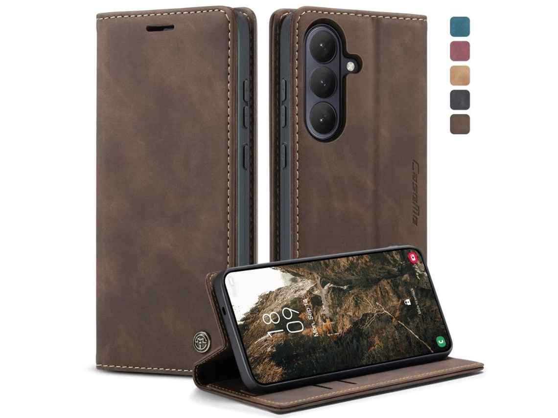 Capa Para Samsung Galaxy S26 5g Multifuncional Horizontal De Couro Café