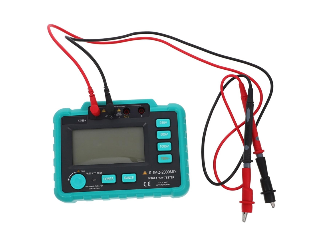 Megôhmetro Eletrônico Preto Com Ecrã Lcd Para Teste De Isolamento 500v