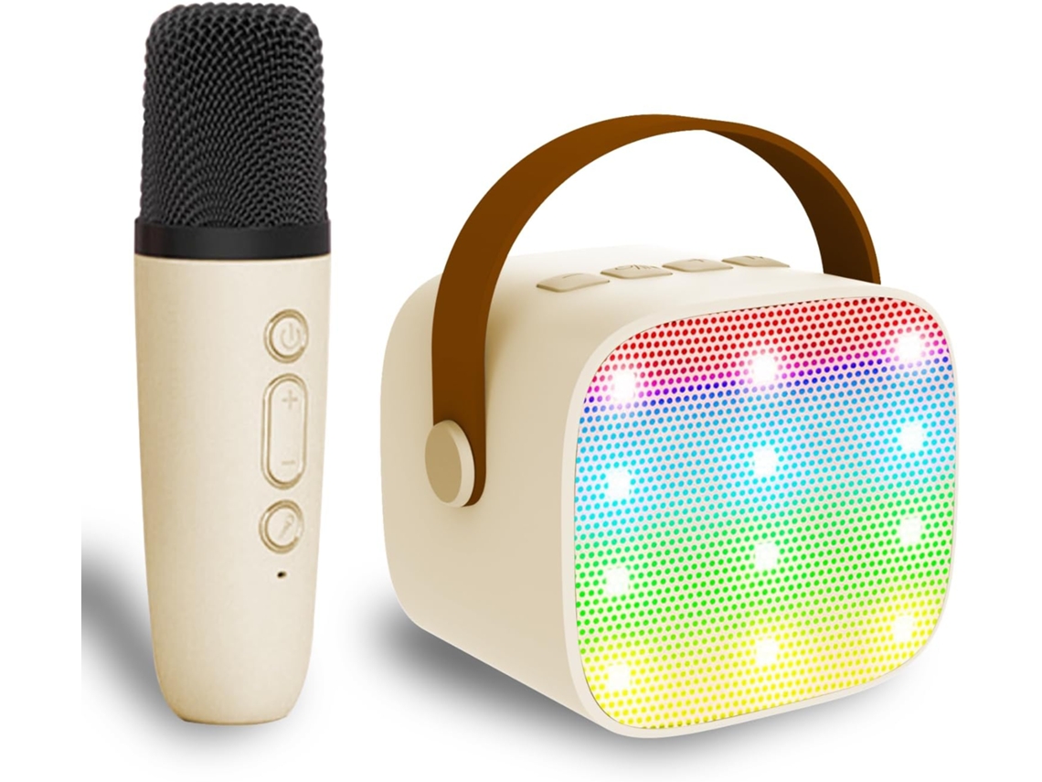 Mini Máquina De Karaokê Portátil Bluetooth, Modelo 2025, Para Crianças E Adultos, Com 1 Microfone Sem Fio E Luzes De Led. Ideal Pa Aquaforge