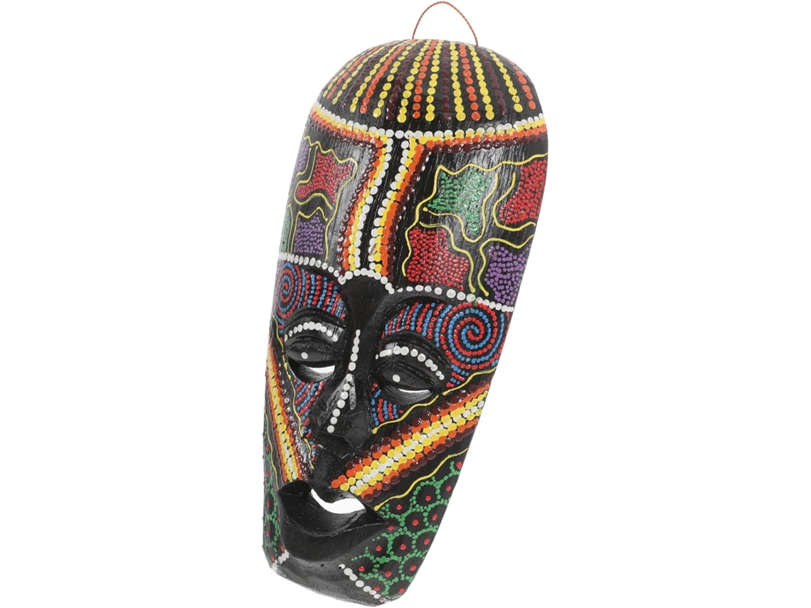 Máscara Tiki de Madeira, Decorativa Parede, Ornamento Tribal, para Casa Ou Escritório, Decoração CHABERLU