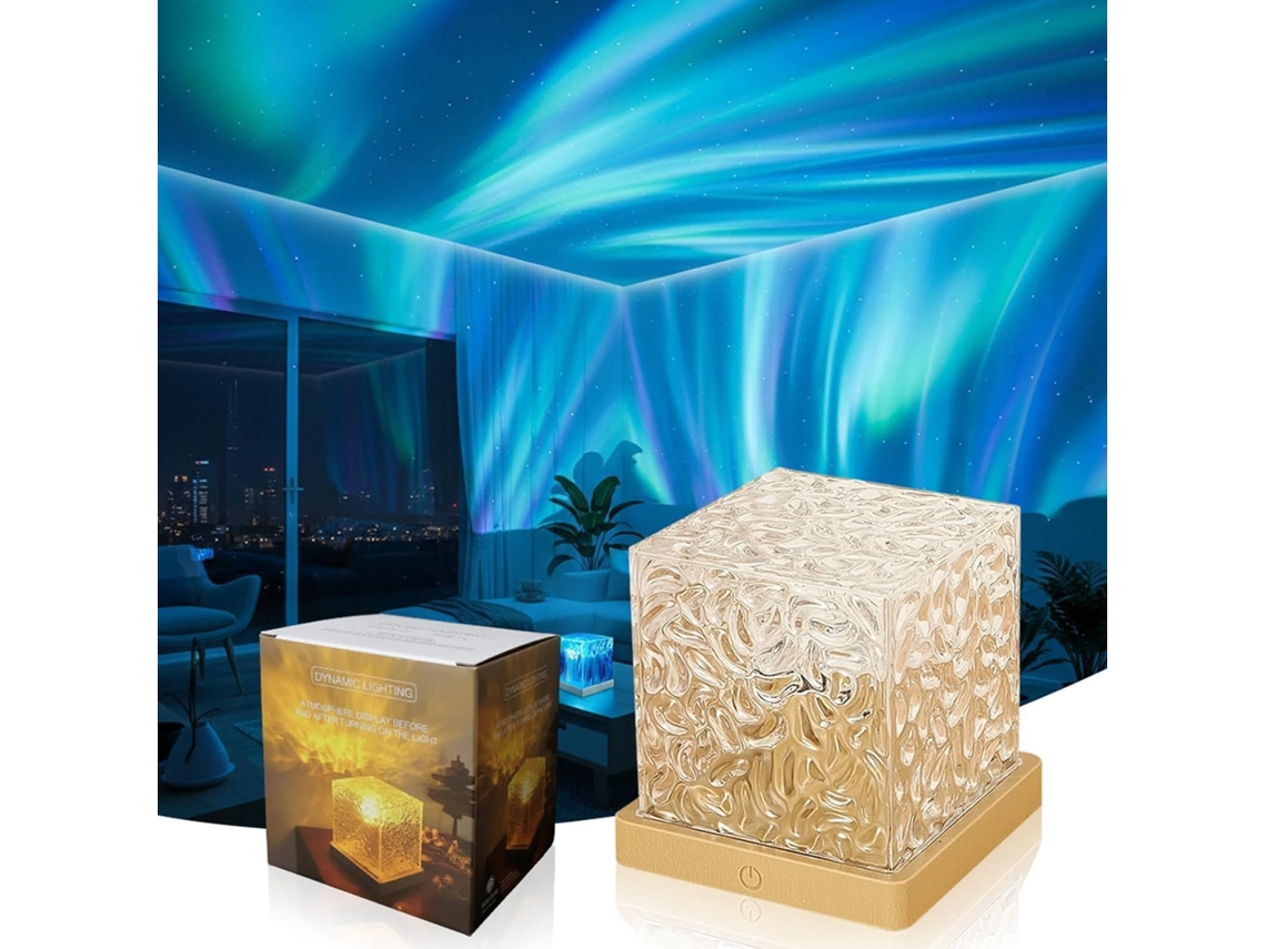 Projetor De Luz Noturna Aurora Boreal 16 Cores Rotativas Com Controle
