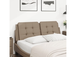 Vidaxl Almofadão De Cabeceira Zadar 140 Cm Couro Artificial Cappuccino