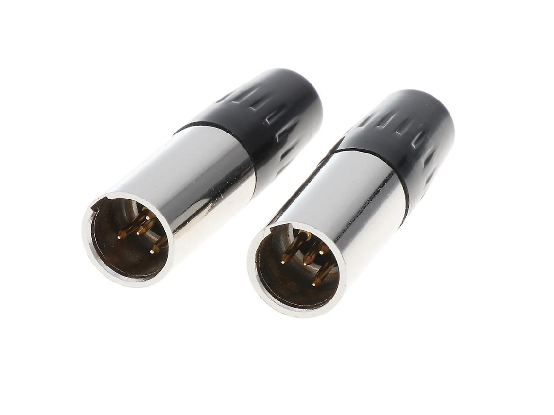 Conector de cabo macho E de 4 pinos e 5 mm, tipo universal, adequado para microfones de áudio.