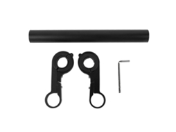 Extensor de guidão para scooter em liga leve, preto, sem marca.