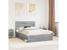Vidaxl Estrutura Da Cama Com Cabeceira Cinza Sonoma 140 X 200 Cm