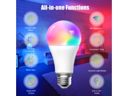 Lâmpada Inteligente Rgb+cct Bluetooth Controle App Sincronização Música Timer 800lm