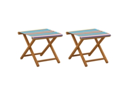 Maison Exclusive - Cadeira De Deck 2 Pcs Madeira Sólida De Eucalipto Multicolor