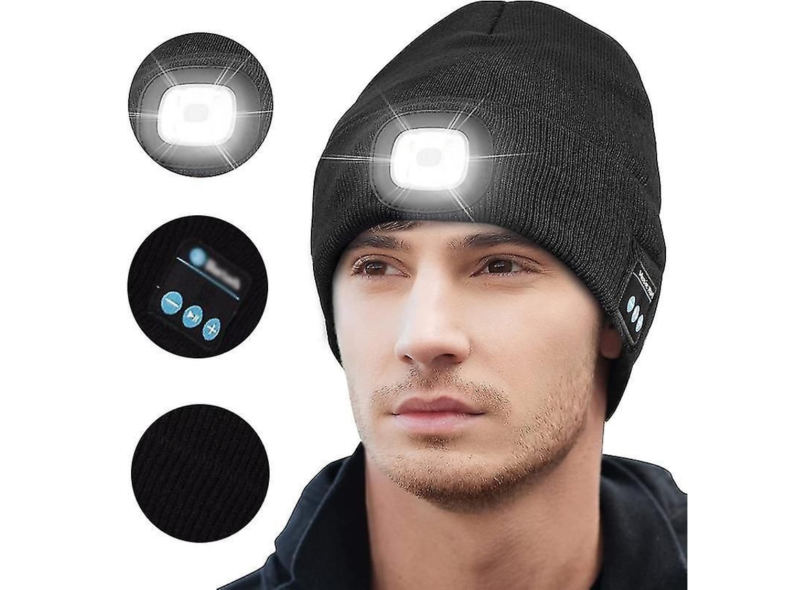 2026 gorro Unissex com Bluetooth, Alto falantes e Luz Led para Corrida, Presente de Natal para Homens e Mulheres