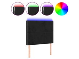 Led Headboard, Led Headboards Vidaxl Preto Veludo (90 X 5 X 118/128 Cm)
