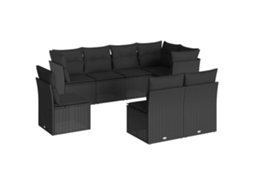 Garden Sofa Set, Garden Sofa Sets Vidaxl Preto Rattan / Vime (n/a)