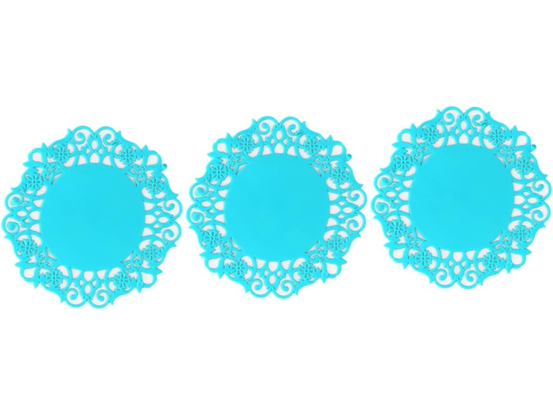 Conjunto De 3 Porta Copos Silicone Coloridos Com Design Vazado Flor, Isolantes Térmicos E Antiderrapantes Para Copos, Vayotoy