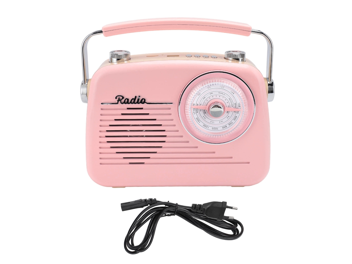 Caixa de Som Bluetooth Mali Portátil com Conexão Fiel FM, AM, SW, USB Rosa