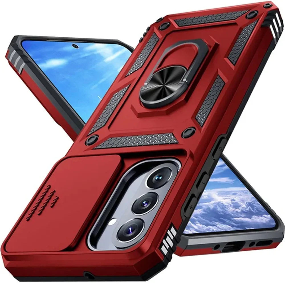 (vermelho, Galaxy S26 Plus) Capa Protetora Resistente A Quedas Com Anel De Suporte (kickstand) E Compatibilidade Com Suporte Magnético Veicular