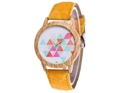 Reloj De Pulsera Para Mujer Unisex De Moda Cuarzo Analógico Deportivo Color Amarillo