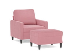 Sofa Chair With Footstool, Sofa Chairs With Footstools Vidaxl Cor-de-rosa Veludo (n/a)