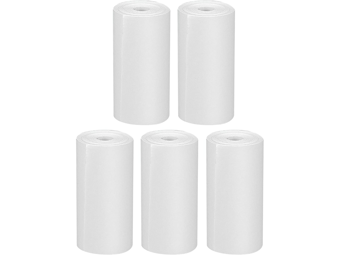 5 rolos de papel térmico branco, sem tinta, para câmeras instantâneas, sem marca