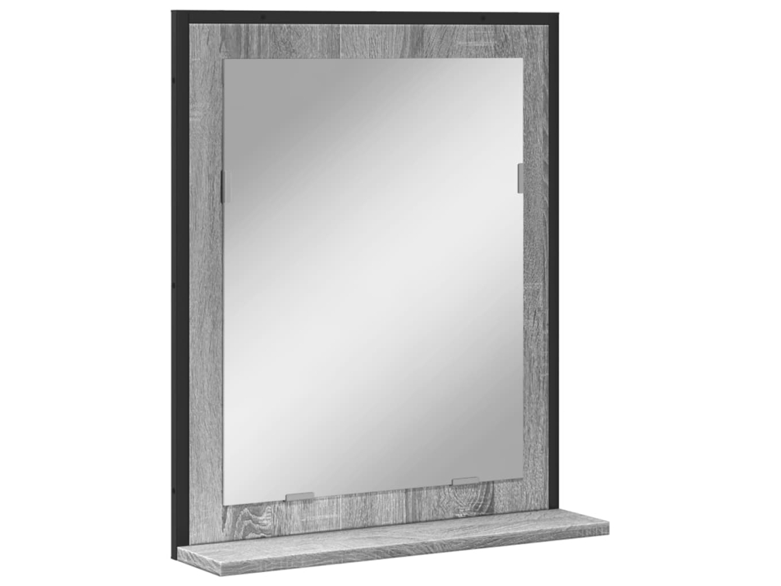 Bathroom Mirror, Bathroom Mirrors Vidaxl Cinzeto Madeira Processada (n/a)