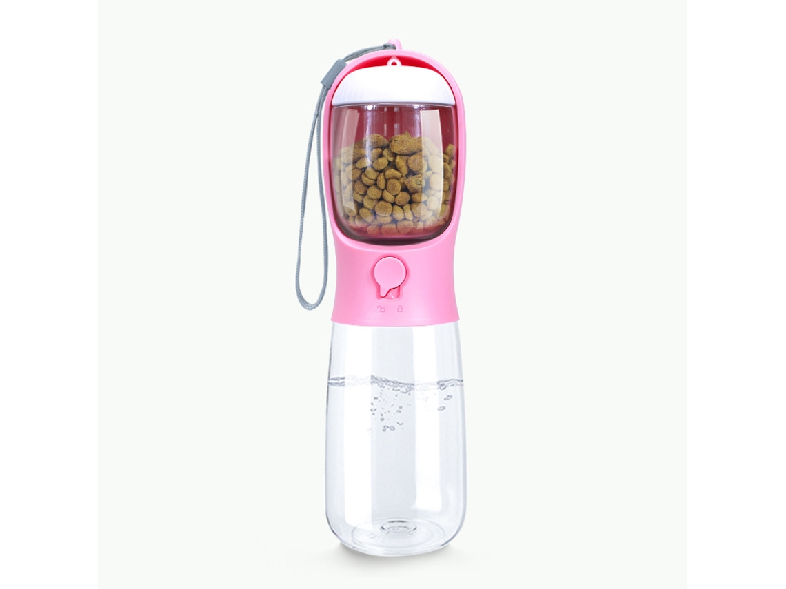 Garrafa De Agua Para Cachorro, Portátil, Recipiente De Comida, Rosa*