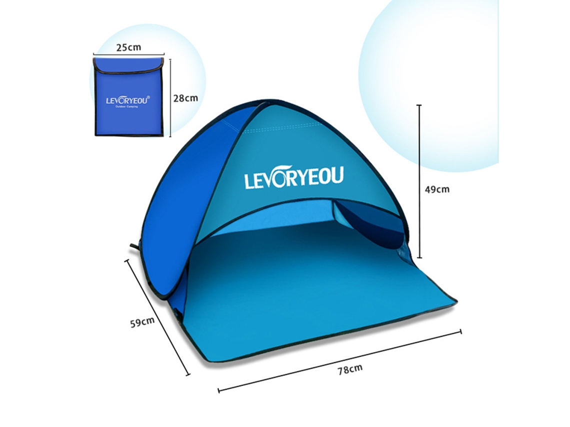 Tenda de Praia Portátil Multicolor com Sombra Solar