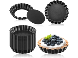 32 Mini Formas Para Tortas, Formas Para Ovos Com Fundo Removível E Antiaderente Redondo Zeuxo
