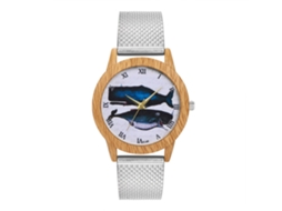 Reloj De Pulsera Unisex De Cuarzo Con Correa De Malla Y Dial Redondo Plata Zhoulianfa
