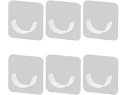 Conjunto De 6 Suportes Autoadesivos Em Abdominais Para Varão Cortina Chuveiro