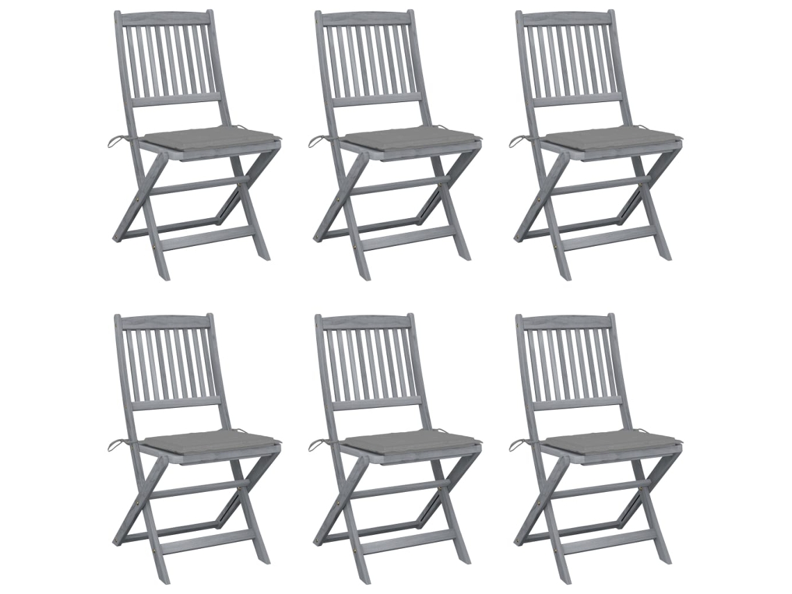 Folding Chair, Folding Chairs Vidaxl Cinzeto Madeira De Acácia (n/a)