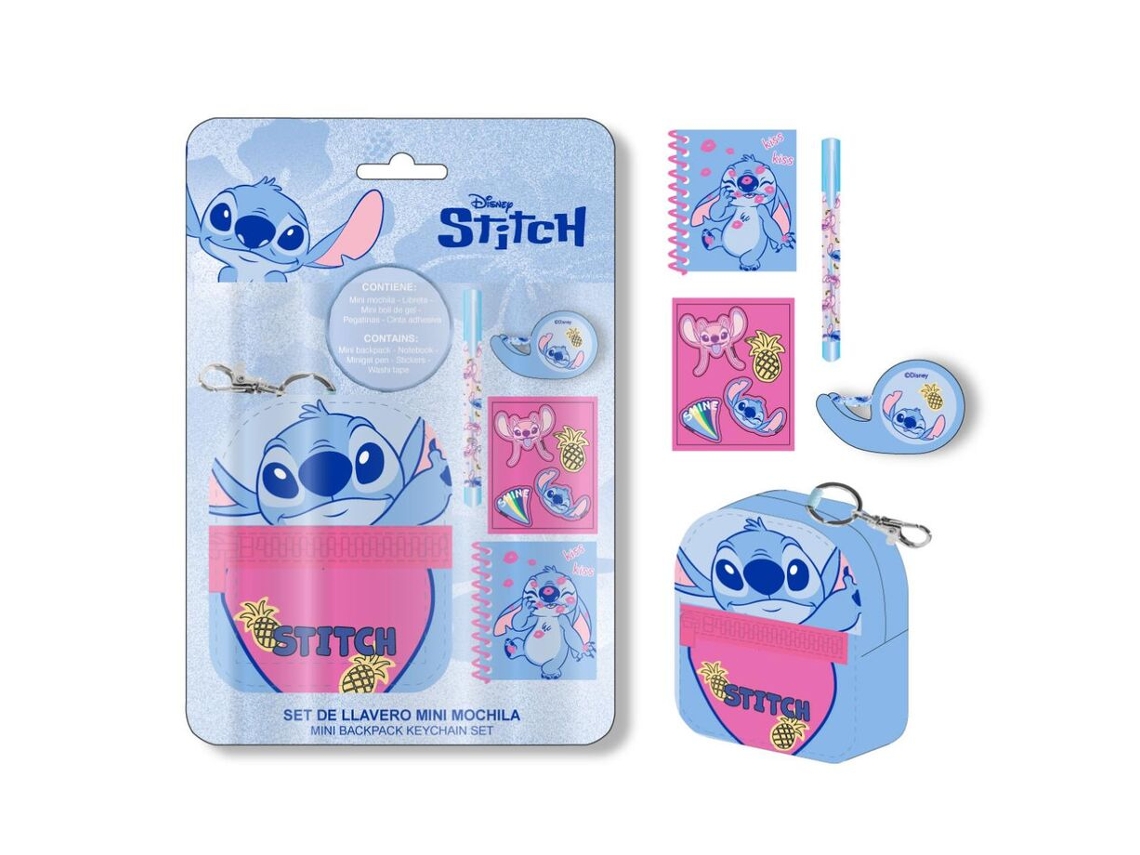 Conjunto de Mochilas Mini Cerdá da Disney Stitch Stationery