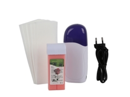 Kit De Máquina De Depilação A Cera Para Salão Com Aquecedor, Cartucho De Cera E Papéis Depilatórios Rosa