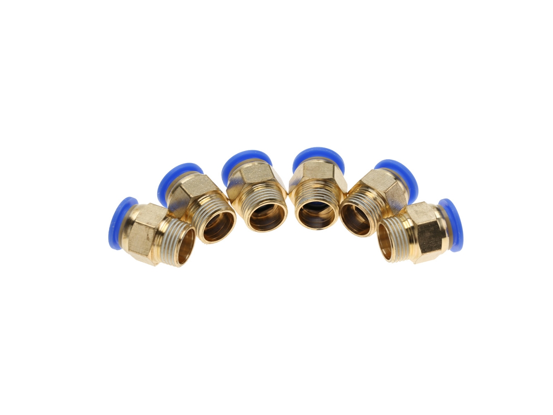 Laxiscreed Conector Rápido Pneumático De 12mm Para Traqueia Com Rosca Externa E Sistema Push-in