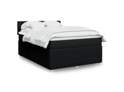 Vidaxl Cama Com Molas/colchão 140x200 Cm Tecido Preto