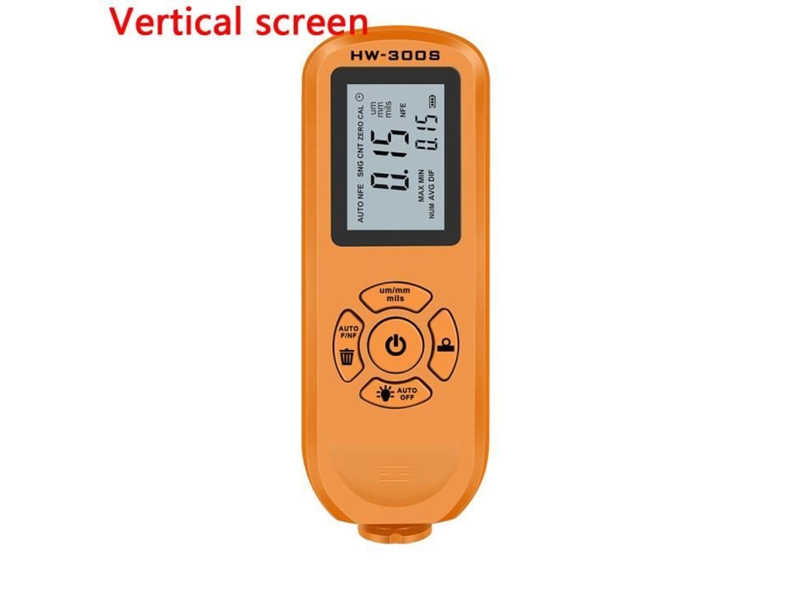 Medidor de Espessura de Revestimento Hw-300S Marca Ferramenta de Pintura Manual Preto/Laranja Fita Métrica