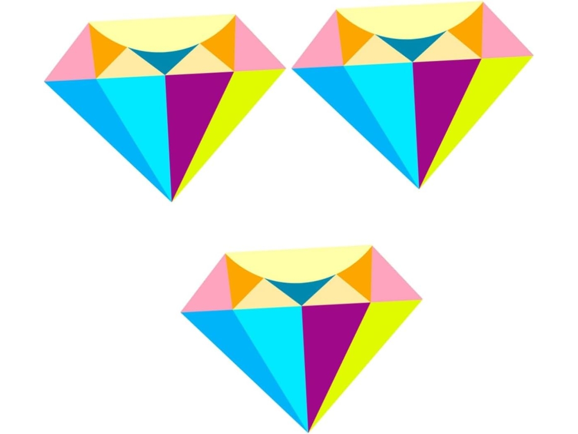 Conjunto De 3 Adesivos De Parede Com Espelho Em Formato De Diamante Para Decoração