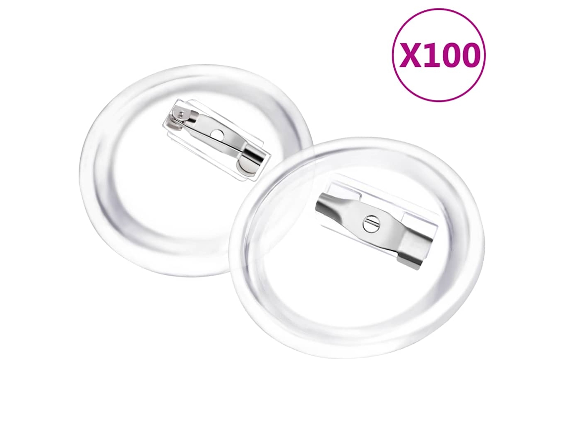 Button Badge Kit, Button Badge Kits Vidaxl Transparente Acrílo (25 Mm)