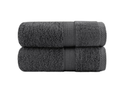 Vidaxl Toalhas De Rosto Premium Solund 2 Peças Antracite 30x30 Cm 600 G/m²