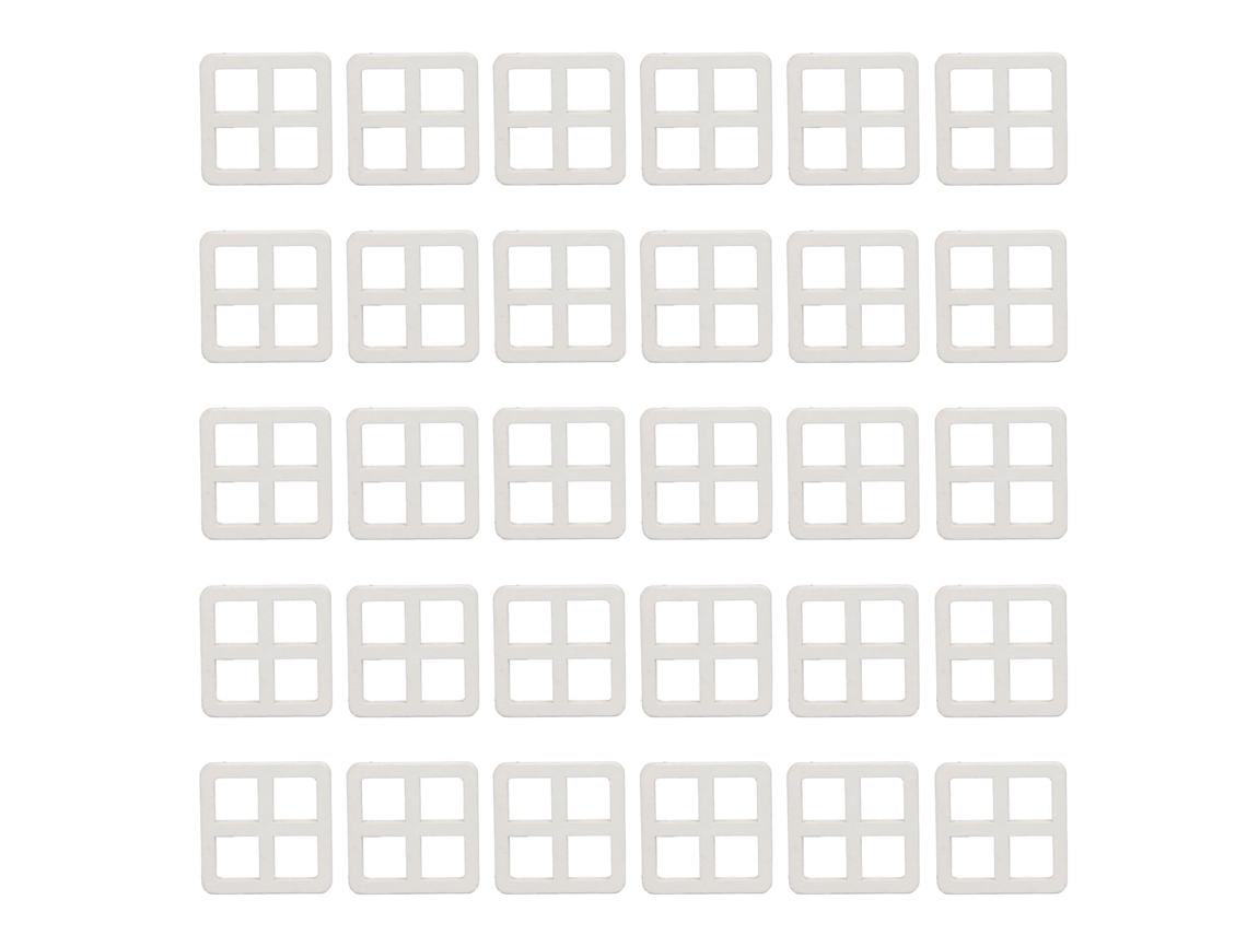 Mali 30 Pcs Janela em Madeira Miniatura 1:12 para Casinha de Bonecas Decoração Diy 4x4cm Branco