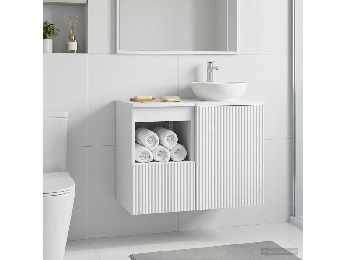 Vidaxl Armário De Banheiro Branco 30 X 35 X 50 Cm Derivados De Madeira