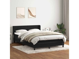 Vidaxl Cama Com Molas/colchão 160x210 Cm Veludo Preto