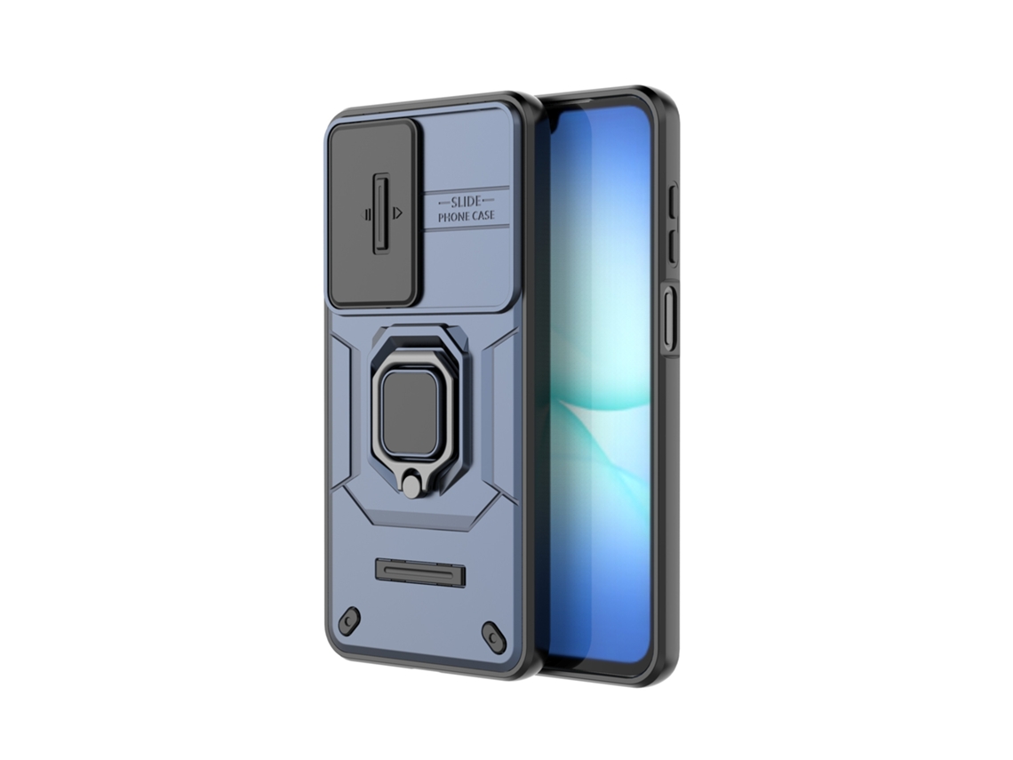 Capa Hexinyigjly Para Para Samsung A17, Tampa Deslizante Para Câmara Com Anel Magnético E Suporte Azul