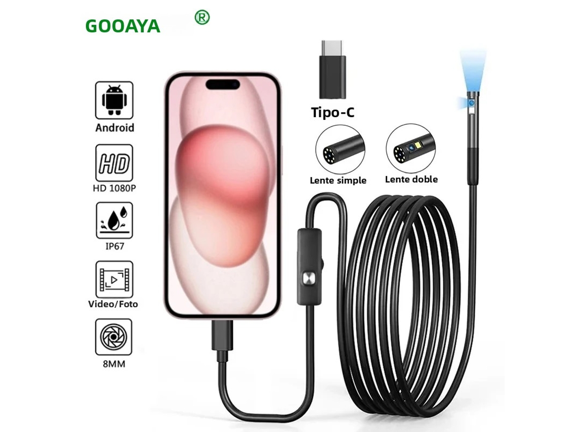 Câmera Endoscópica de 7,0 Mm com Conector Tipo C, À Prova D'água Ip67. MDUG