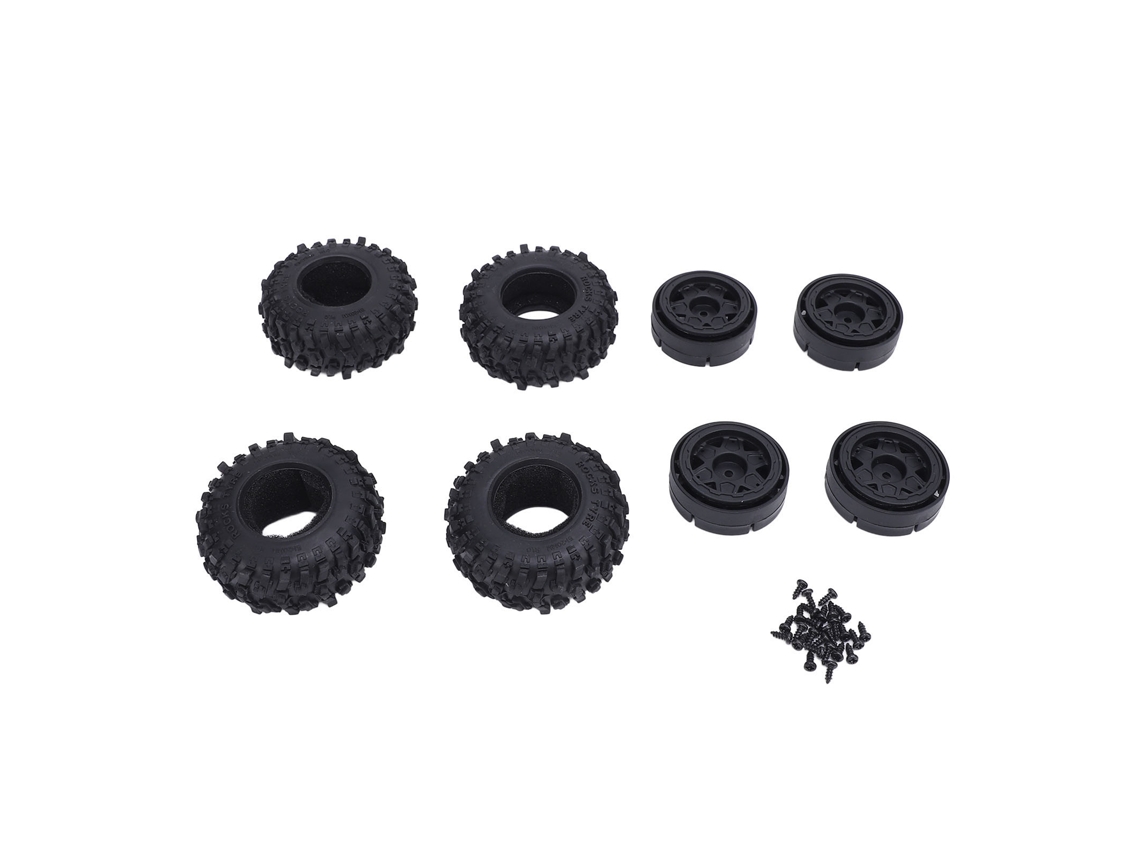 Mali conjunto de Pneus de Plástico Leve com Aro para Rc Crawler Axial Scx24 1/24 com Adesão Aprimorada