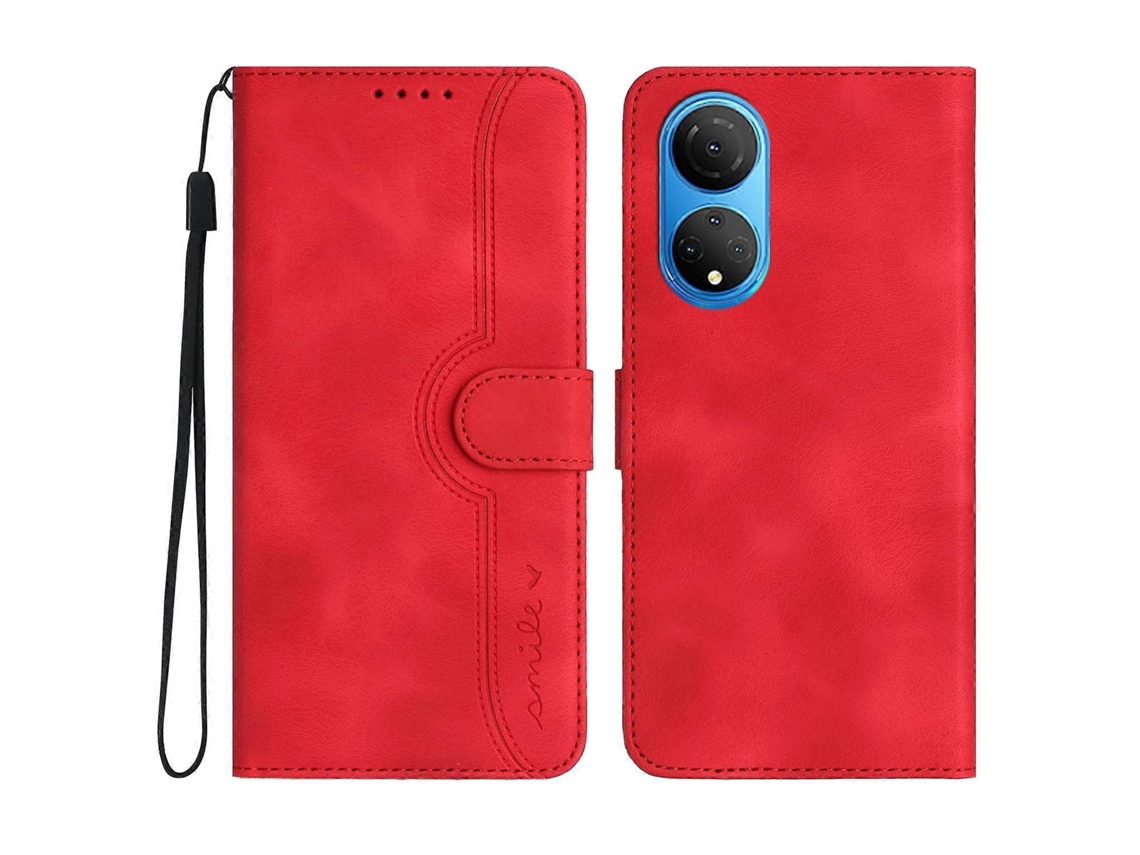 Capa Para Celular For Honor X7 4g/play 30 Plus Com Estampa De Coração E Toque De Couro.