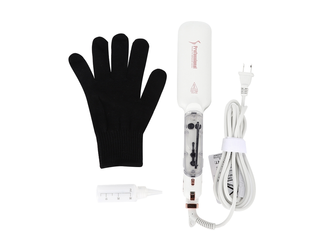 Prancha de cabelo profissional de cerâmica 2026 com infravermelho e vapor, prancha longa com visor LCD para estilizar ou modelar o cabelo.