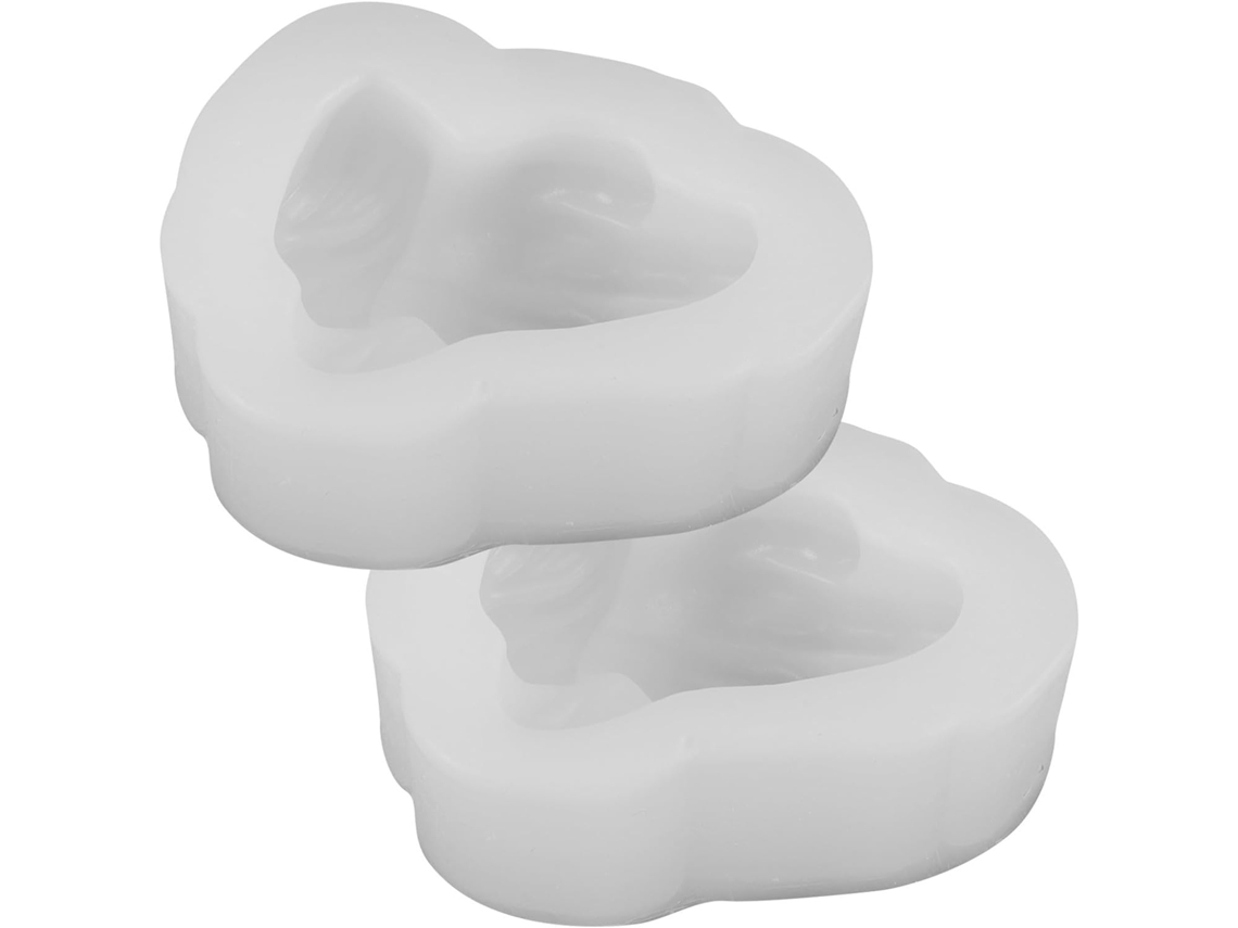 Conjunto De 2 Moldes De Silicone Branco Reutilizáveis Para Pingentes Diy