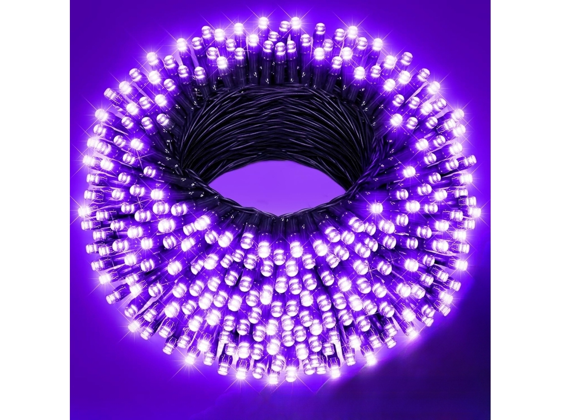 Led String Lights, Cordão De Luzes De Natal De 10 M 100 Led, 8 Modos E Timer Roxo Spqment