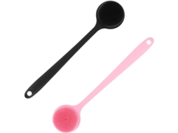 Escova Corporal De Silicone Cabo Longo Em 2 Peças Para Esfoliação No Chuveiro E Limpeza Das Costas Banheiro